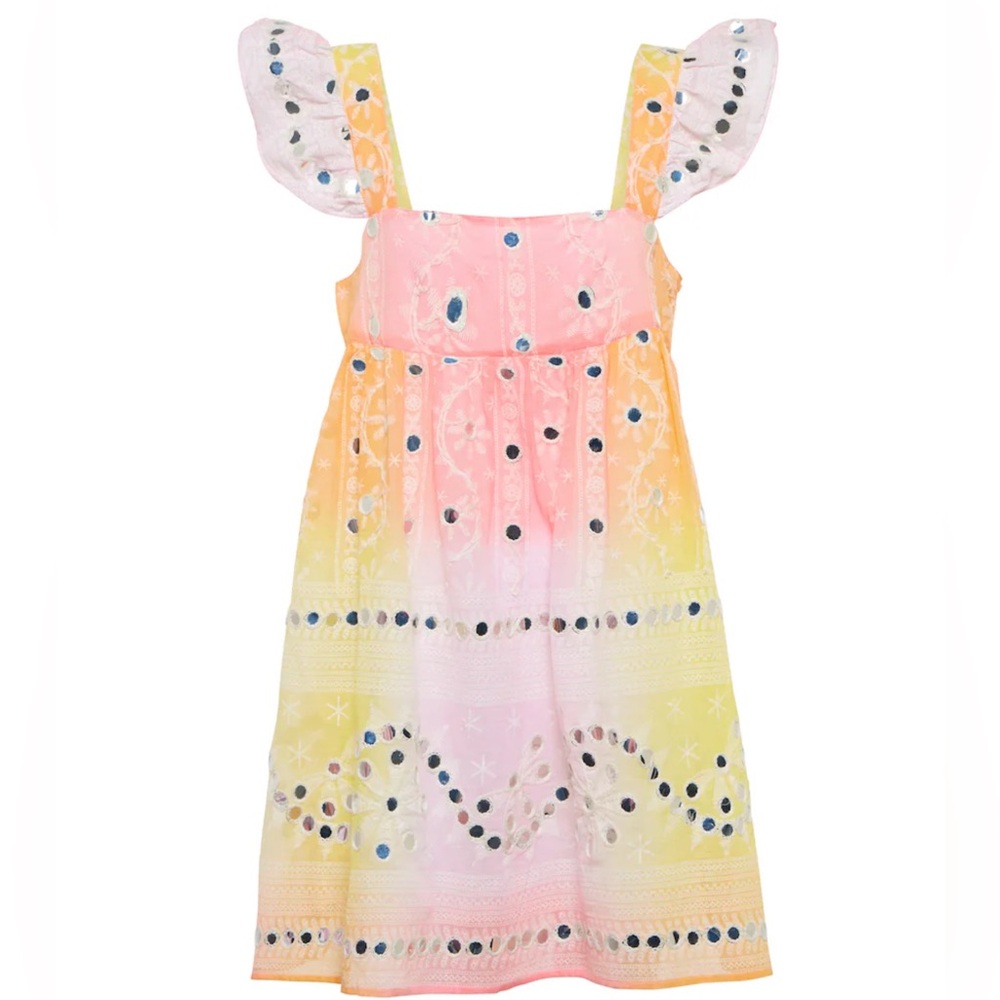 Juliet Dunn Pink & Yellow Ombre Mini Dress